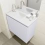 Mondiaz OLAN Toiletmeubel 60x30x40cm met 1 kraangaten 1 lades cale mat Wastafel Lex links Solid Surface Wit FK75342644 - Thumbnail 3