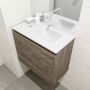 Mondiaz OLAN Toiletmeubel 60x30x40cm met 0 kraangaten 1 lades dark brown mat Wastafel Lex rechts Solid Surface Wit FK75342705 - Thumbnail 3