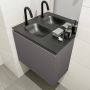 Mondiaz OLAN Toiletmeubel 60x30x40cm met 1 kraangaten 1 lades dark grey mat Wastafel Lex links Solid Surface Zwart FK75342818 - Thumbnail 3