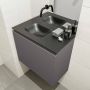 Mondiaz OLAN Toiletmeubel 60x30x40cm met 0 kraangaten 1 lades dark grey mat Wastafel Lex links Solid Surface Zwart FK75342819 - Thumbnail 3