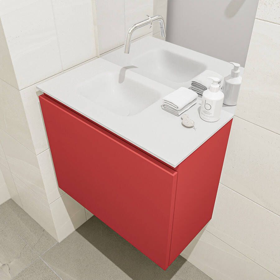 Mondiaz Olan 60cm toiletmeubel fire met wastafel talc links geen kraangat