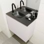 Mondiaz OLAN Toiletmeubel 60x30x40cm met 1 kraangaten 1 lades linen mat Wastafel Lex links Solid Surface Zwart FK75342963 - Thumbnail 3