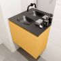 Mondiaz OLAN Toiletmeubel 60x30x40cm met 0 kraangaten 1 lades ocher mat Wastafel Lex links Solid Surface Zwart FK75342906 - Thumbnail 3