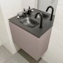 Mondiaz OLAN Toiletmeubel 60x30x40cm met 1 kraangaten 1 lades smoke mat Wastafel Lex midden Solid Surface Zwart FK75342845 - Thumbnail 3