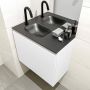 Mondiaz OLAN Toiletmeubel 60x30x40cm met 1 kraangaten 1 lades talc mat Wastafel Lex links Solid Surface Zwart FK75342760 - Thumbnail 3