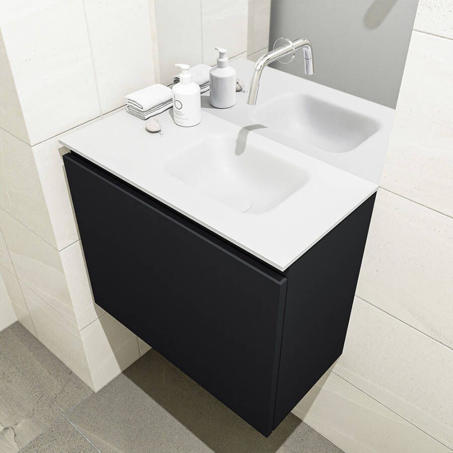 Mondiaz OLAN Toiletmeubel 60x30x40cm met 0 kraangaten 1 lades urban mat Wastafel Lex rechts Solid Surface Wit FK75342444 - Foto 2
