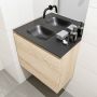 Mondiaz OLAN Toiletmeubel 60x30x40cm met 0 kraangaten 1 lades washed oak mat Wastafel Lex links Solid Surface Zwart FK75343022 - Thumbnail 3