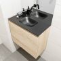 Mondiaz OLAN Toiletmeubel 60x30x40cm met 0 kraangaten 1 lades washed oak mat Wastafel Lex midden Solid Surface Zwart FK75343020 - Thumbnail 3