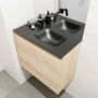 Mondiaz OLAN Toiletmeubel 60x30x40cm met 0 kraangaten 1 lades washed oak mat Wastafel Lex rechts Solid Surface Zwart FK75343024 - Thumbnail 3