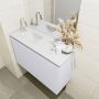 Mondiaz OLAN Toiletmeubel 80x30x40cm met 1 kraangaten 1 lades cale mat Wastafel Lex links Solid Surface Wit FK75342650 - Thumbnail 3