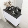 Mondiaz OLAN Toiletmeubel 80x30x40cm met 0 kraangaten 1 lades cale mat Wastafel Lex rechts Solid Surface Zwart FK75343001 - Thumbnail 3