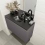 Mondiaz OLAN Toiletmeubel 80x30x40cm met 1 kraangaten 1 lades dark grey mat Wastafel Lex midden Solid Surface Zwart FK75342822 - Thumbnail 3