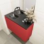 Mondiaz OLAN Toiletmeubel 80x30x40cm met 0 kraangaten 1 lades fire mat Wastafel Lex links Solid Surface Zwart FK75342941 - Thumbnail 3