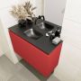 Mondiaz OLAN Toiletmeubel 80x30x40cm met 0 kraangaten 1 lades fire mat Wastafel Lex midden Solid Surface Zwart FK75342939 - Thumbnail 3
