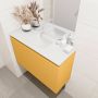Mondiaz OLAN Toiletmeubel 80x30x40cm met 0 kraangaten 1 lades ocher mat Wastafel Lex midden Solid Surface Wit FK75342562 - Thumbnail 3