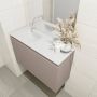 Mondiaz OLAN Toiletmeubel 80x30x40cm met 0 kraangaten 1 lades smoke mat Wastafel Lex links Solid Surface Wit FK75342506 - Thumbnail 3