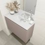 Mondiaz OLAN Toiletmeubel 80x30x40cm met 1 kraangaten 1 lades smoke mat Wastafel Lex midden Solid Surface Wit FK75342503 - Thumbnail 3