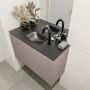 Mondiaz OLAN Toiletmeubel 80x30x40cm met 1 kraangaten 1 lades smoke mat Wastafel Lex midden Solid Surface Zwart FK75342851 - Thumbnail 3