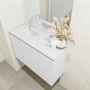 Mondiaz OLAN Toiletmeubel 80x30x40cm met 0 kraangaten 1 lades talc mat Wastafel Lex links Solid Surface Wit FK75342419 - Thumbnail 3