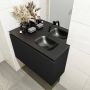 Mondiaz OLAN Toiletmeubel 80x30x40cm met 0 kraangaten 1 lades urban mat Wastafel Lex rechts Solid Surface Zwart FK75342798 - Thumbnail 3