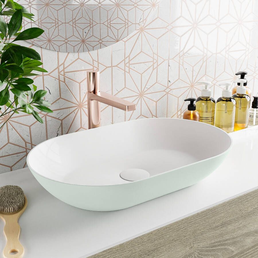 Mondiaz Onni Solid Surface waskom 55x35cm greey talc