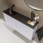 Mondiaz TURE Toiletmeubel 100x23x50cm met 0 kraangaten 2 deuren cale mat Wastafel Eden links Solid Surface Zwart FK75341613 - Thumbnail 3