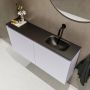 Mondiaz TURE Toiletmeubel 100x23x50cm met 0 kraangaten 2 deuren cale mat Wastafel Eden rechts Solid Surface Zwart FK75341615 - Thumbnail 3