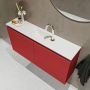 Mondiaz TURE Toiletmeubel 100x23x50cm met 1 kraangaten 2 deuren fire mat Wastafel Eden midden Solid Surface Wit FK75341199 - Thumbnail 3