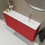 Mondiaz TURE Toiletmeubel 100x23x50cm met 0 kraangaten 2 deuren fire mat Wastafel Eden rechts Solid Surface Wit FK75341204 - Thumbnail 3