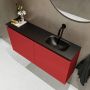 Mondiaz TURE Toiletmeubel 100x23x50cm met 0 kraangaten 2 deuren fire mat Wastafel Eden rechts Solid Surface Zwart FK75341557 - Thumbnail 3