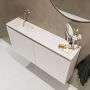 Mondiaz TURE Toiletmeubel 100x23x50cm met 0 kraangaten 2 deuren linen mat Wastafel Eden links Solid Surface Wit FK75341232 - Thumbnail 3