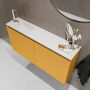 Mondiaz TURE Toiletmeubel 100x23x50cm met 1 kraangaten 2 deuren ocher mat Wastafel Eden links Solid Surface Wit FK75341171 - Thumbnail 3