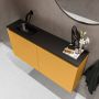 Mondiaz TURE Toiletmeubel 100x23x50cm met 0 kraangaten 2 deuren ocher mat Wastafel Eden links Solid Surface Zwart FK75341526 - Thumbnail 3