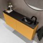 Mondiaz TURE Toiletmeubel 100x23x50cm met 1 kraangaten 2 deuren ocher mat Wastafel Eden rechts Solid Surface Zwart FK75341527 - Thumbnail 3