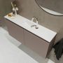 Mondiaz TURE Toiletmeubel 100x23x50cm met 1 kraangaten 2 deuren smoke mat Wastafel Eden midden Solid Surface Wit FK75341109 - Thumbnail 3