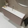 Mondiaz TURE Toiletmeubel 100x23x50cm met 0 kraangaten 2 deuren smoke mat Wastafel Eden midden Solid Surface Wit FK75341110 - Thumbnail 3