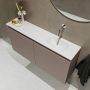 Mondiaz TURE Toiletmeubel 100x23x50cm met 0 kraangaten 2 deuren smoke mat Wastafel Eden rechts Solid Surface Wit FK75341114 - Thumbnail 3