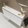 Mondiaz TURE Toiletmeubel 100x23x50cm met 1 kraangaten 2 deuren talc mat Wastafel Eden links Solid Surface Wit FK75341021 - Thumbnail 3