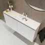 Mondiaz TURE Toiletmeubel 100x23x50cm met 1 kraangaten 2 deuren talc mat Wastafel Eden midden Solid Surface Wit FK75341019 - Thumbnail 3