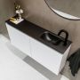 Mondiaz TURE Toiletmeubel 100x23x50cm met 1 kraangaten 2 deuren talc mat Wastafel Eden rechts Solid Surface Zwart FK75341382 - Thumbnail 3