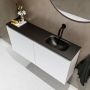 Mondiaz TURE Toiletmeubel 100x23x50cm met 0 kraangaten 2 deuren talc mat Wastafel Eden rechts Solid Surface Zwart FK75341383 - Thumbnail 3