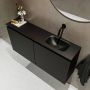 Mondiaz TURE Toiletmeubel 100x23x50cm met 0 kraangaten 2 deuren urban mat Wastafel Eden rechts Solid Surface Zwart FK75341412 - Thumbnail 3