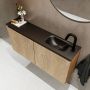 Mondiaz TURE Toiletmeubel 100x23x50cm met 1 kraangaten 2 deuren washed oak mat Wastafel Eden rechts Solid Surface Zwart FK75341643 - Thumbnail 3