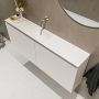 Mondiaz TURE Toiletmeubel 120x23x50cm met 0 kraangaten 2 deuren linen mat Wastafel Eden midden Solid Surface Wit FK75341236 - Thumbnail 3