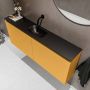 Mondiaz TURE Toiletmeubel 120x23x50cm met 0 kraangaten 2 deuren ocher mat Wastafel Eden midden Solid Surface Zwart FK75341530 - Thumbnail 3