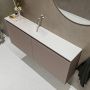 Mondiaz TURE Toiletmeubel 120x23x50cm met 0 kraangaten 2 deuren smoke mat Wastafel Eden midden Solid Surface Wit FK75341116 - Thumbnail 3
