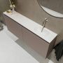 Mondiaz TURE Toiletmeubel 120x23x50cm met 0 kraangaten 2 deuren smoke mat Wastafel Eden rechts Solid Surface Wit FK75341120 - Thumbnail 3