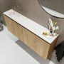Mondiaz TURE Toiletmeubel 120x23x50cm met 0 kraangaten 2 deuren washed oak mat Wastafel Eden links Solid Surface Wit FK75341298 - Thumbnail 3