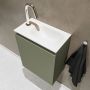 Mondiaz TURE Fonteinset 40x23x50cm 1 kraangat 1 deur army mat Wasbak rechts Solid Surface Wit FK75341125 - Thumbnail 3