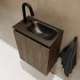 Mondiaz TURE Fonteinset 40x23x50cm 1 kraangat 1 deur dark brown mat Wasbak rechts Solid Surface Zwart FK75341654 - Thumbnail 2